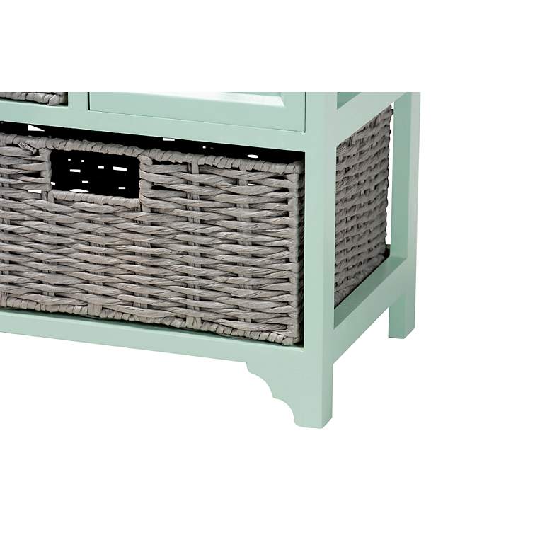 Image 4 Valtina 25 1/4"W Mint Green 3-Drawer Storage Unit w/ Baskets more views