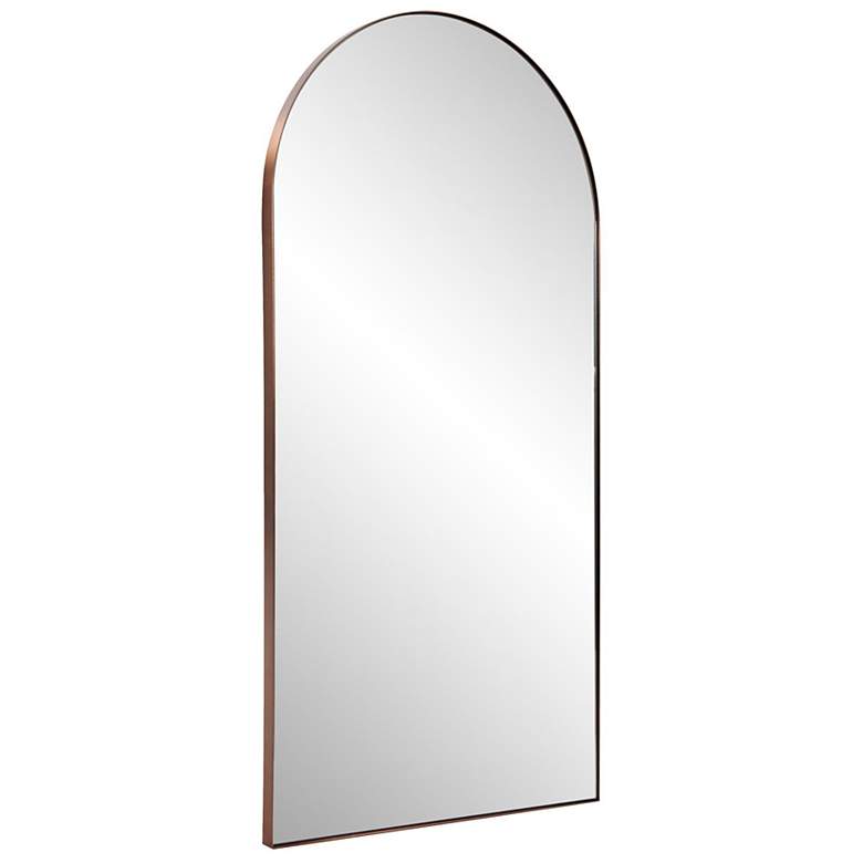 Image 3 Van Buren Brushed Brass 25" x 49" Arched Wall Mirror more views