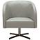 Van Dyne Diamond Light Gray Leather Swivel Accent Chair
