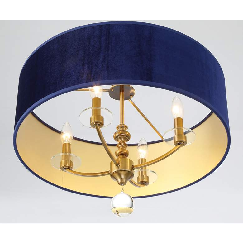 Image 5 Van Noord 21" Wide Oxidized Aged Brass Drum Ceiling Light more views