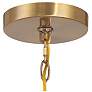6_Van Noord 26 1/4"W Brass 5-Light Chandelier with Blue Shade more views