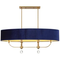 Van Noord 48" Wide Oxidized Aged Brass Island Chandelier