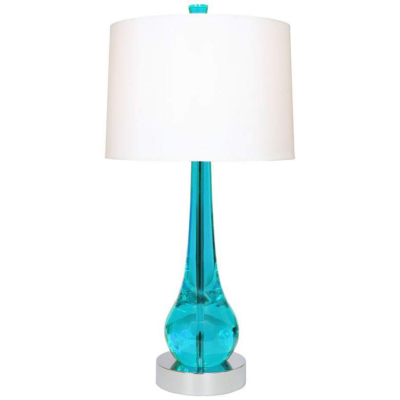 Image 1 Van Teal Charming Turquoise And Chrome Modern Table Lamp