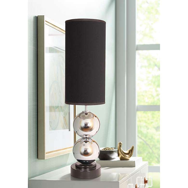 Image 1 Van Teal Run Around Black Shade Chrome Table Lamp