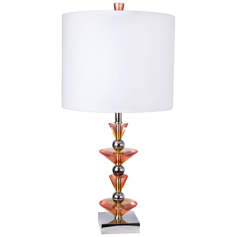 Image 1 Van Teal Sax Chrome and Pink Splendor Acrylic Table Lamp