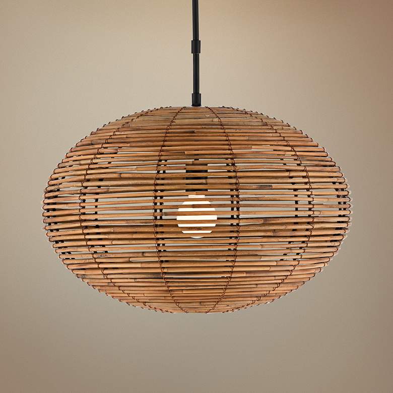 Image 1 Vanadis 24 1/4" Wide Natural Arurog Orb Pendant Light