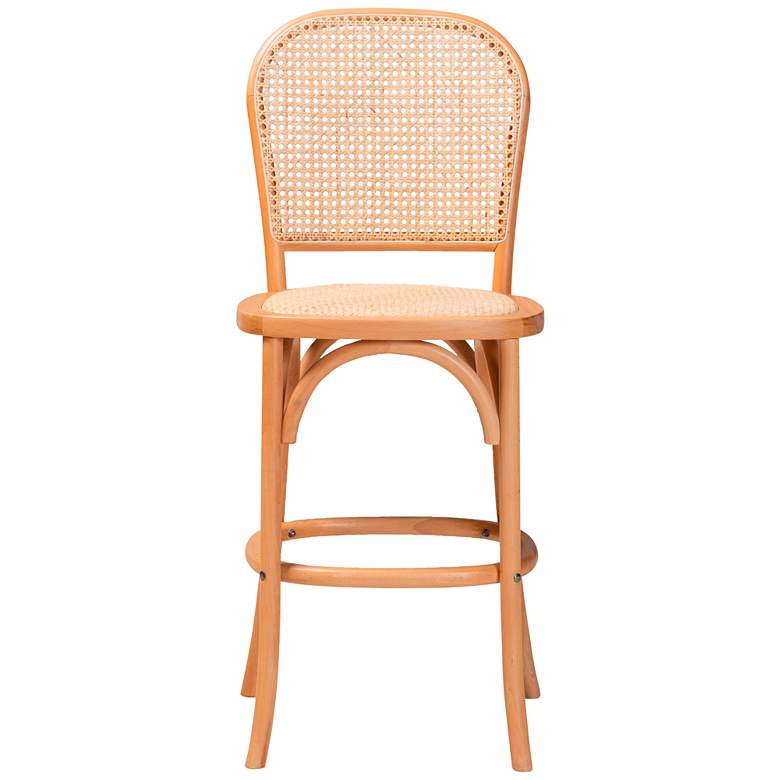 Image 6 Vance 25 1/2" Beige Woven Rattan Natural Wood Counter Stool more views