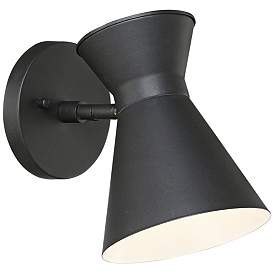 Image1 of Vance 8" High Black Finish Mid-Century Modern LED Sconce Wall Light