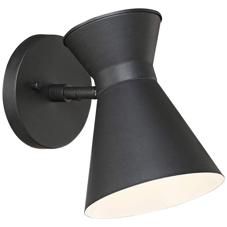 Image 1 Vance 8 inch High Black Finish Mid-Century Modern LED Sconce Wall Light