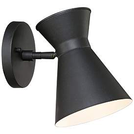 Image5 of Vance 8" High Black Finish Mid-Century Modern LED Sconce Wall Light more views