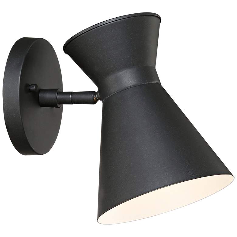 Image 5 Vance 8 inch High Black Finish Mid-Century Modern LED Sconce Wall Light more views