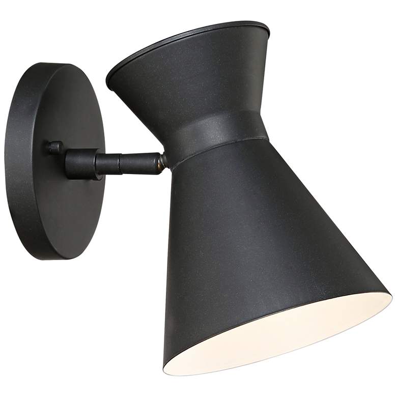 Image 6 Vance 8" High Black Finish Mid-Century Modern LED Sconce Wall Light more views