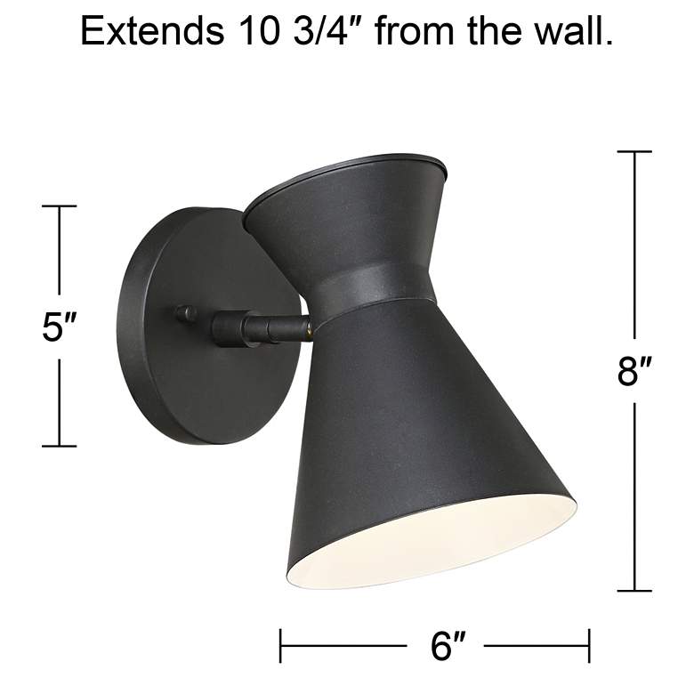 Image 7 Vance 8 inch High Black LED Swivel Outdoor Wall Light Set of 2 more views