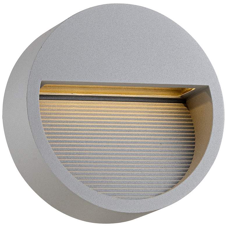 Image 1 Vance Silver 7 1/4 inch Round LED Outdoor Wall Light