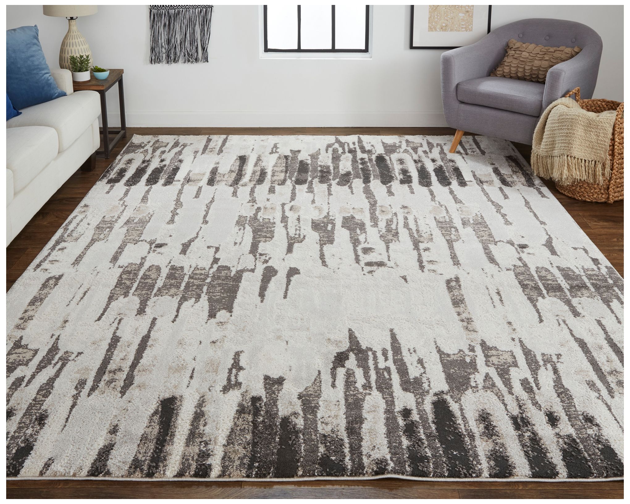 Image 2 Vancouver Abstract Indoor Ivory Area Rug 39FIF 4' x 6' more views