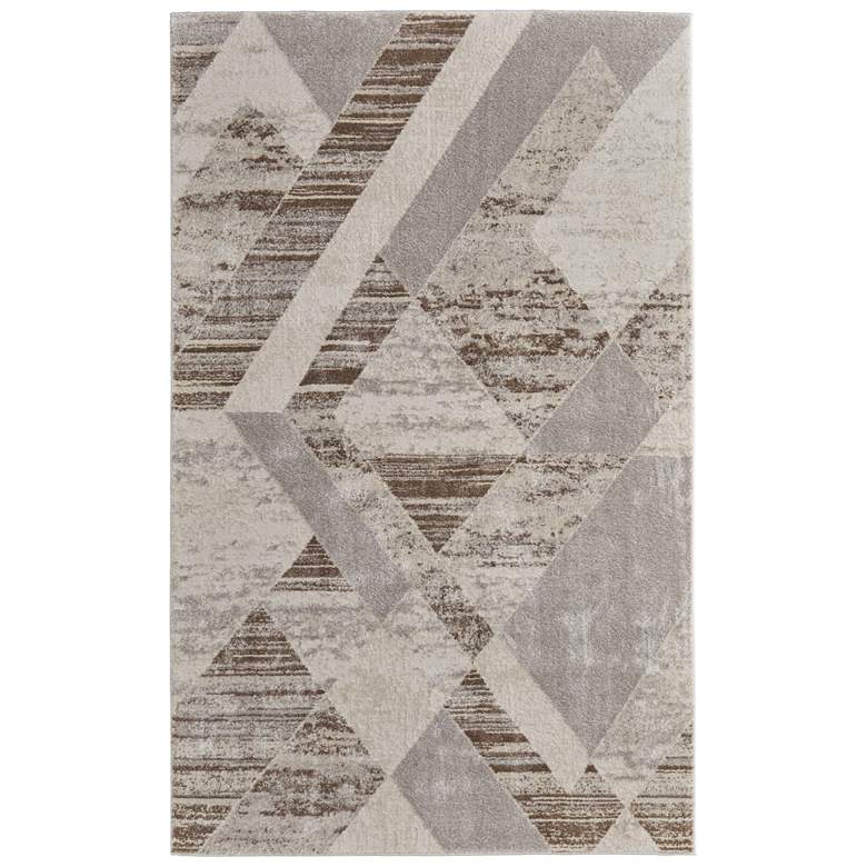 Image 1 Vancouver Modern Geometric Soft Indoor Tan Area Rug 39NRF