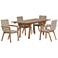 Vancouver Natural Wood and Wicker 5-Piece Outdoor Dining Set