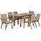 Vancouver Natural Wood and Wicker 7-Piece Outdoor Dining Set