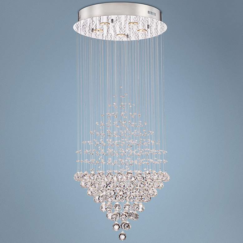 Image 1 Vandalia 19 1/2 inch Wide Clear Crystal Drops Pendant Light