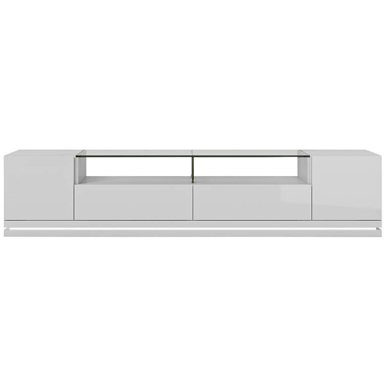 Image 1 Vanderbilt 85 3/4" Wide White Gloss 2-Door Low TV Stand