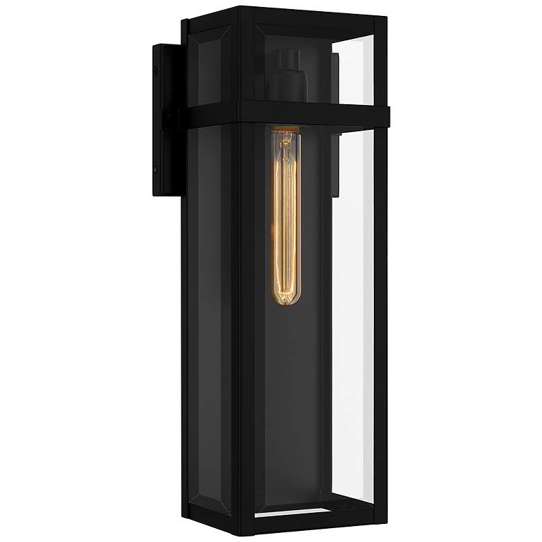 Image 2 Vanessa 18" High Matte Black Outdoor Lantern Wall Light