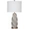 Vanessa 29" High Gray And Antique Brass Table Lamp