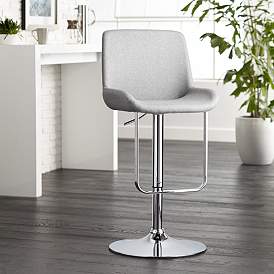 Image2 of Vanguard Gray Adjustable Barstool with Hanging Footrest