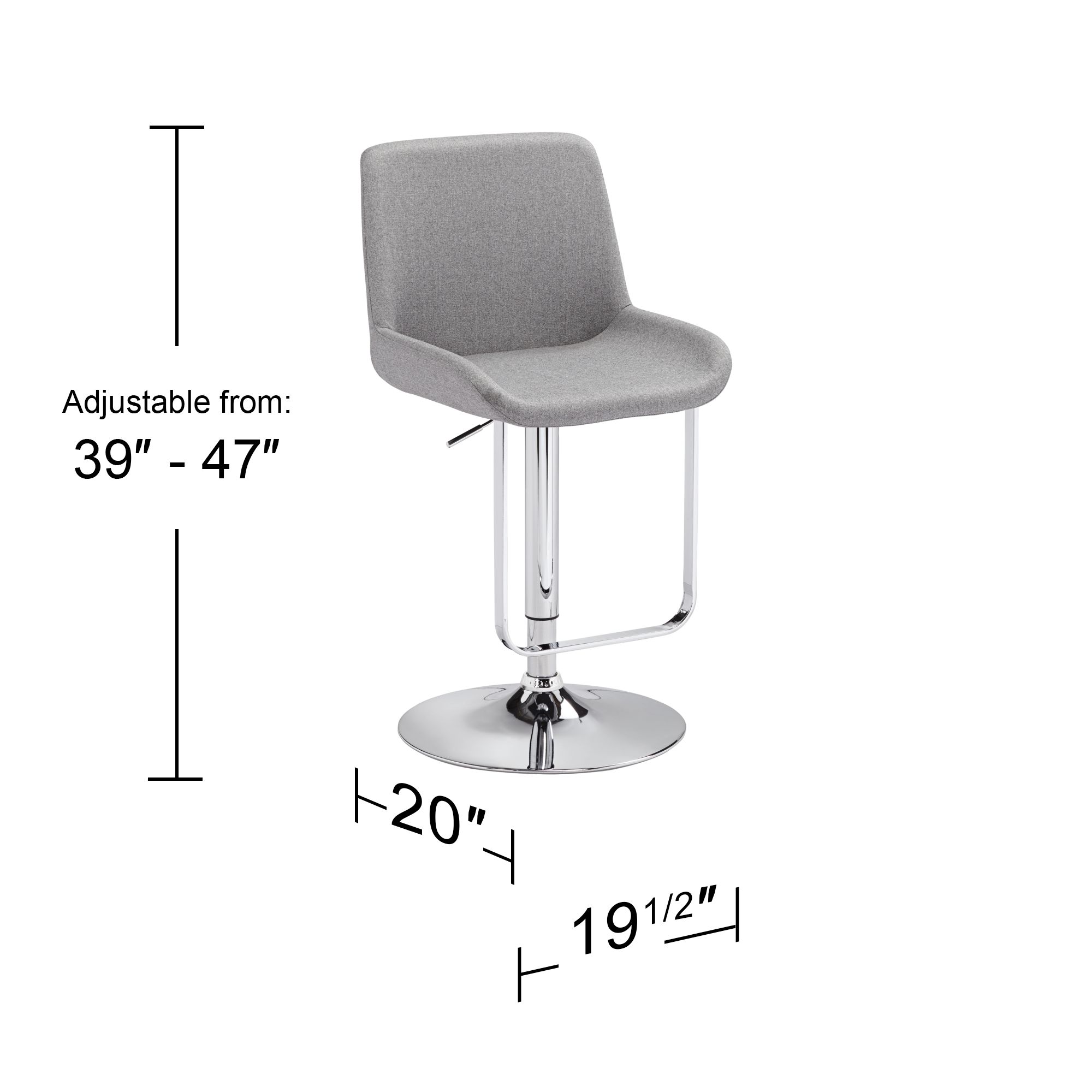 Vanguard Gray Adjustable Barstool with Hanging Footrest in scene