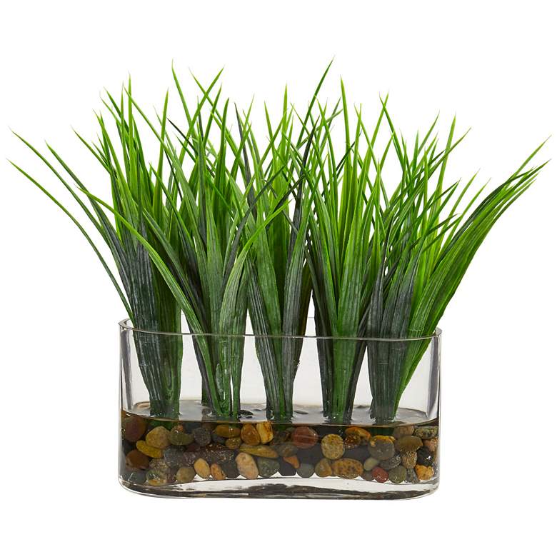 Image 1 Vanilla Grass Artificial Plant in Oval Vase