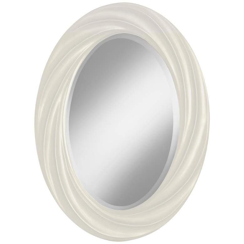 Image 1 Vanilla Metallic 30 inch High Oval Twist Wall Mirror