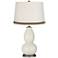Vanilla Metallic Double Gourd Table Lamp with Wave Braid Trim