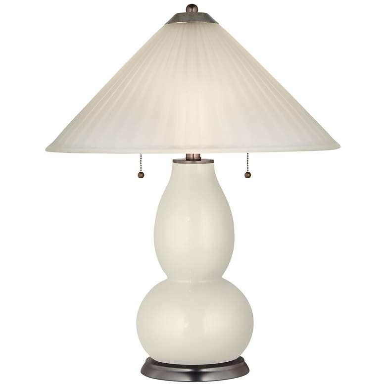 Image 1 Vanilla Metallic Fulton Table Lamp with Fluted Glass Shade