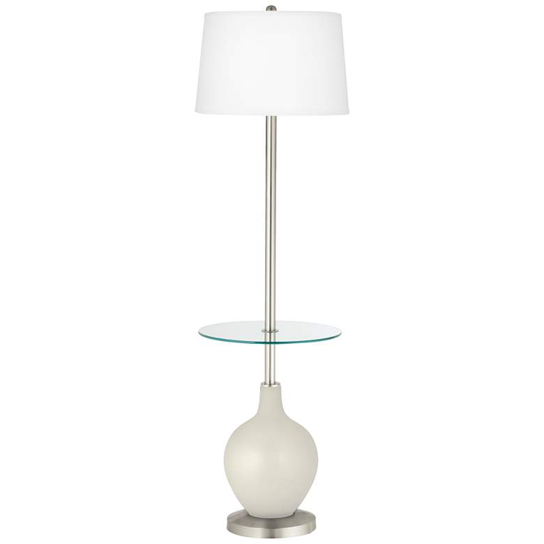 Image 1 Vanilla Metallic Ovo Tray Table Floor Lamp