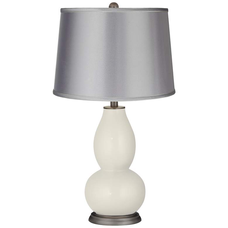 Image 1 Vanilla Metallic-Satin Light Gray Shade Double Gourd Lamp