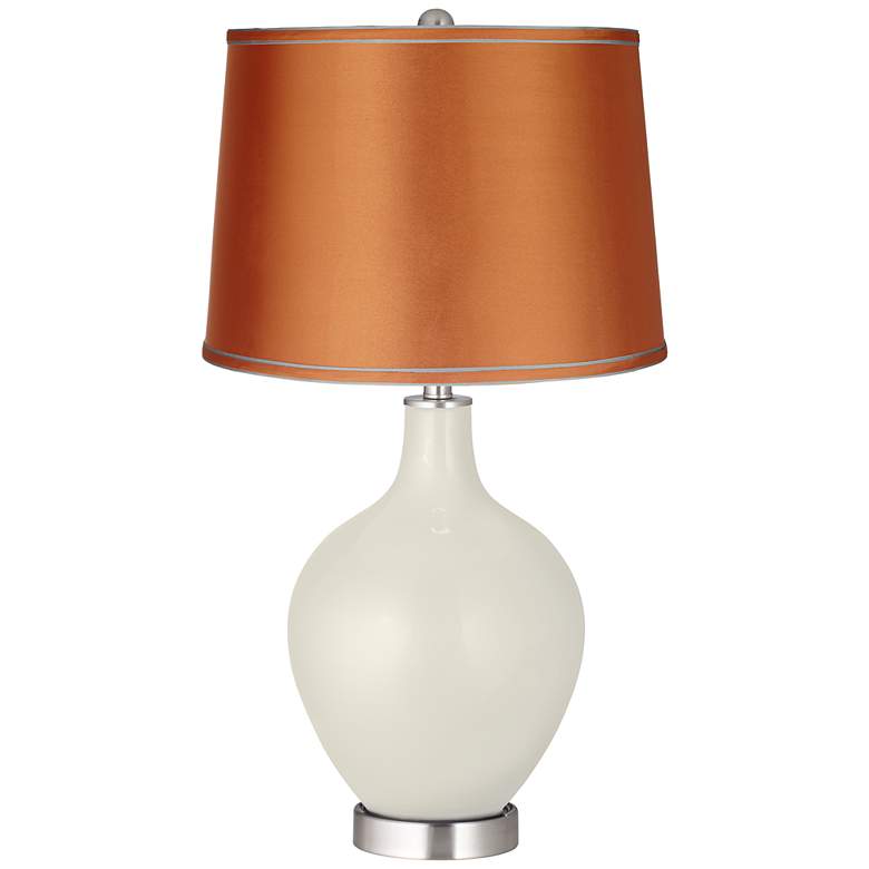 Image 1 Vanilla Metallic - Satin Orange Shade Ovo Table Lamp