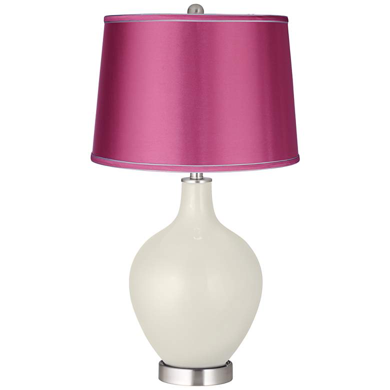 Image 1 Vanilla Metallic - Satin Pink Shade Ovo Table Lamp