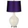 Vanilla Metallic - Satin Purple Shade Ovo Table Lamp