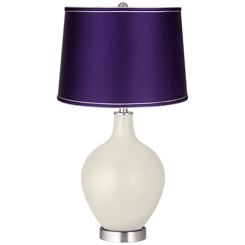 Image 1 Vanilla Metallic - Satin Purple Shade Ovo Table Lamp