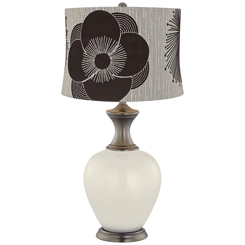 Image 1 Vanilla Metallic Velveteen Flower Shade Alison Table Lamp