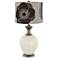 Vanilla Metallic Velveteen Flower Shade Alison Table Lamp