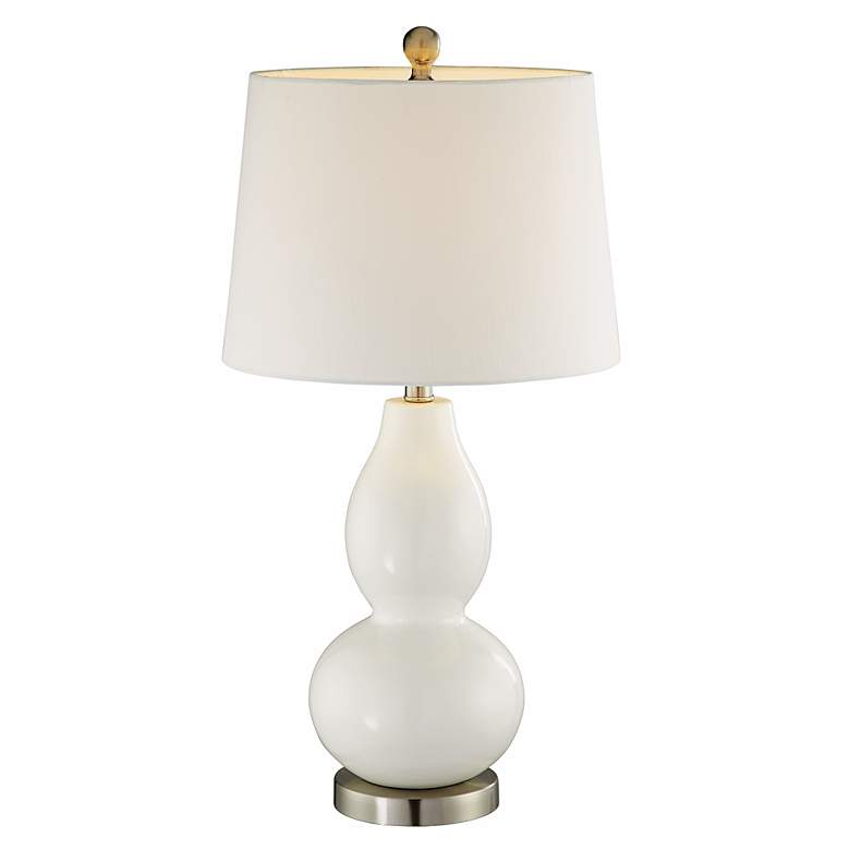 Image 1 Vanilla White Double Gourd Ceramic Table Lamp
