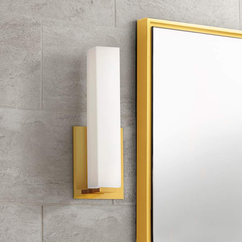 Image 1 Vanity 10 1/2" High Aged Brass LED Bath Light