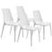 Vanity Glossy White Stacking Side Chair Set of 4