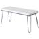 Vanna 42" Wide White Faux Leather and Silver Backless Bench