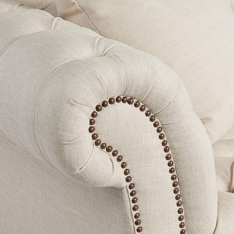 Image 5 Vanna 90 1/2" Wide Brussel Linen Tufted Sofa with Pillows more views