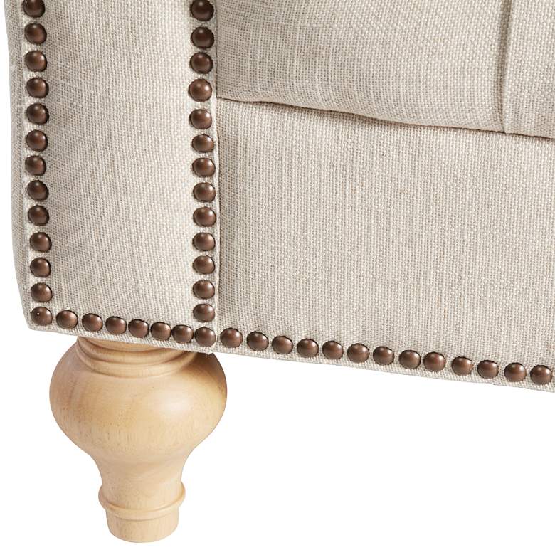 Image 6 Vanna 90 1/2" Wide Brussel Linen Tufted Sofa with Pillows more views
