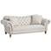 Vanna Brussel Linen Tufted Sofa with Decorative Pillows