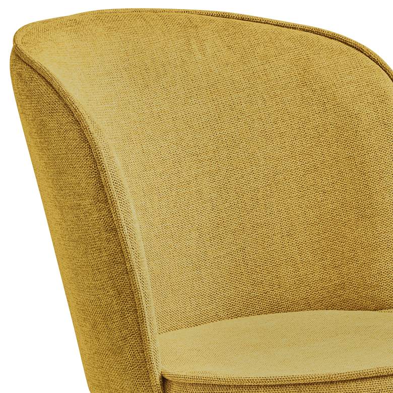 Image 2 Vannus 23" Wide Mustard Fabric Round Modern Dining Chairs Set of 2 more views