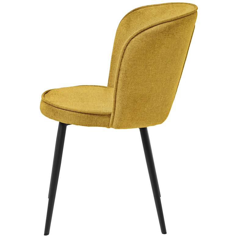 Image 3 Vannus 23" Wide Mustard Fabric Round Modern Dining Chairs Set of 2 more views