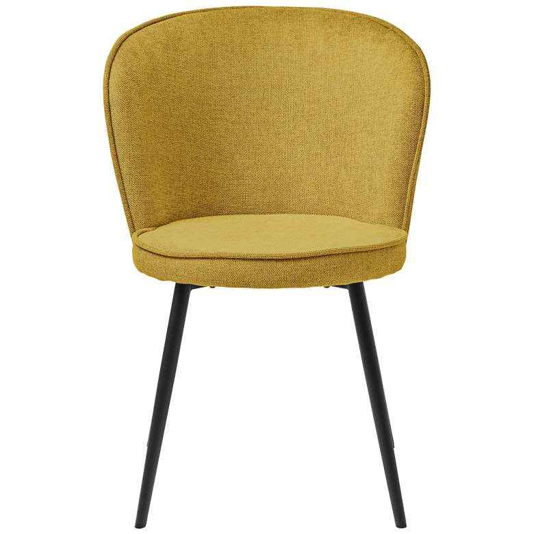 Image 4 Vannus 23" Wide Mustard Fabric Round Modern Dining Chairs Set of 2 more views